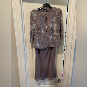 Alex Evenings Midi Dress & Jacket (Mauve)